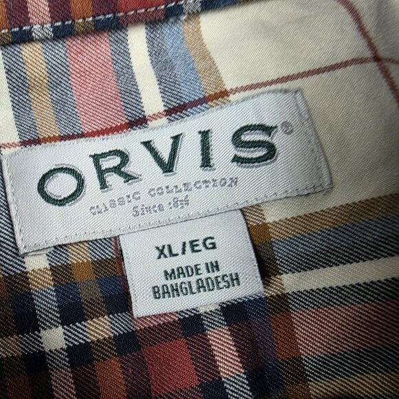 Orvis Classic Collection Mens XL Multicolor Plaid Button Up Long Sleeve Shirt - Picture 3 of 9